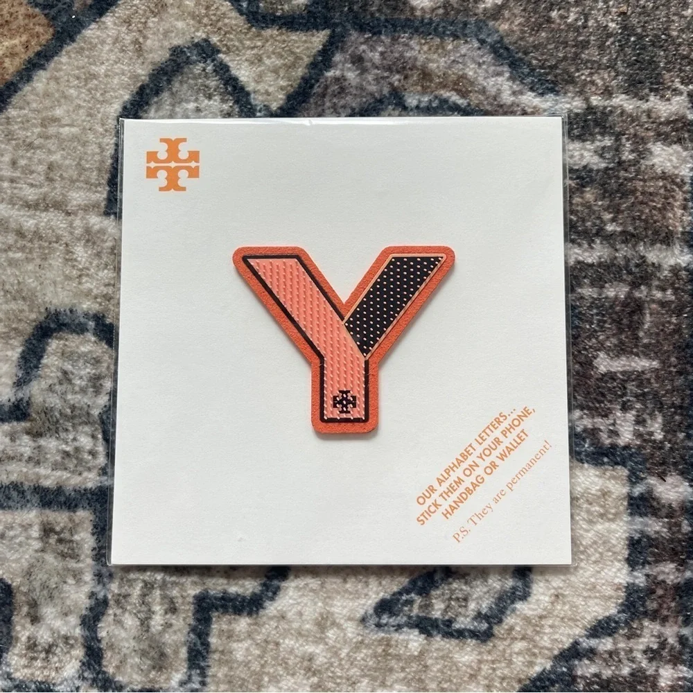 NEW‎ Tory Burch Alphabet Letter Y orange black